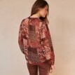 Halenka se stojáčkem a nabíranými rukávy, voál s patchwork potiskem