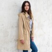 Parka ușoară, impermeabilă, cu glugă detașabilă și fermoar