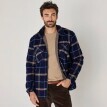 Flanelová kockovaná bunda na zips