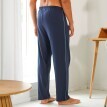 Pantaloni de pijama de culoare solidă cu ornamente contrastante