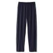 Pantaloni de pijama de culoare solidă cu ornamente contrastante