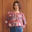 Halenka s dlouhými rukávy a patchwork potiskem