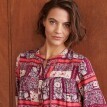Halenka s dlouhými rukávy a patchwork potiskem
