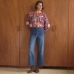 Halenka s dlouhými rukávy a patchwork potiskem