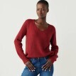 Pulovr s výstřihem do V, z hladkého úpletu