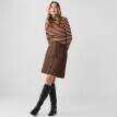 Krátká rozšířená sukně na knoflíky, kepr