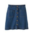 Krátká rozšířená sukně na knoflíky, denim