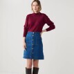 Krátká rozšířená sukně na knoflíky, denim