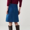 Krátká rozšířená sukně na knoflíky, denim