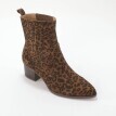 Kožené čižmy s leopardím vzorom, na podpätku
