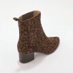Kožené čižmy s leopardím vzorom, na podpätku