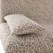 Polstrovaný potah s leopardím vzorem na klik-klak pohovku