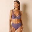 Majtki Confidence Lingerie® Paia z mikrofibry i haftowanego tiulu z wysokim stanem, 2 sztuki