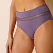 Majtki Confidence Lingerie® Paia z mikrofibry i haftowanego tiulu z wysokim stanem, 2 sztuki