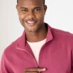 Hanorac cu fermoar din fleece periat, culoare uni