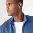 Hanorac cu fermoar din fleece periat, culoare uni