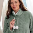 Halat de baie din fleece cu fermoar