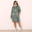 Halat de baie din fleece cu fermoar