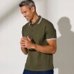 Cămașă polo din tricot piqué, cu mâneci scurte și dungi pe mâneci și guler