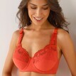 Biustonosz z elastycznej bawełny na fiszbinach marki Confidence Lingerie® w jednolitym kolorze z ażurowym haftem