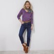 T-shirt z dekoltem w serek