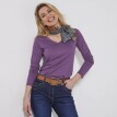 T-shirt z dekoltem w serek