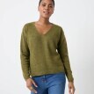 Sweter z dekoltem w serek z mieszanki moheru i wełny