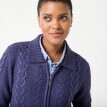 Sweter zapinany na zamek z wzorem warkocza