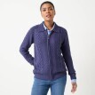 Sweter zapinany na zamek z wzorem warkocza