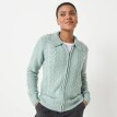 Sweter zapinany na zamek z wzorem warkocza