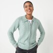 Sweter zapinany na zamek z wzorem warkocza