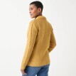 Sweter zapinany na zamek z wzorem warkocza