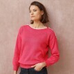 Sweter z dekoltem w łódkę z domieszką wełny