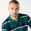 Tricou polo cu dungi și mâneci lungi, din tricot piqué