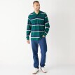 Tricou polo cu dungi și mâneci lungi, din tricot piqué