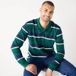 Tricou polo cu dungi și mâneci lungi, din tricot piqué
