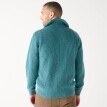 Pulover cu guler înalt și fermoar, tricot neted cu 30% lână