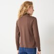 Tricou uni cu guler înalt și tiv ondulat