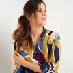 Tunică evazată cu nasturi, cu imprimeu