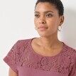 Tricou cu mânecă scurtă din dantelă