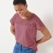 Tricou cu mânecă scurtă din dantelă
