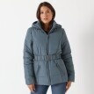 Krátka nepremokavá prešívaná bunda s opaskom, na zips
