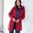 Nepromokavá dlouhá prošívaná bunda s páskem, na zip