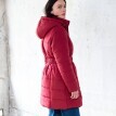 Nepromokavá dlouhá prošívaná bunda s páskem, na zip