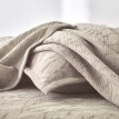 Cuvertură de pat jacquard cu model waffle și imprimeu cu frunze