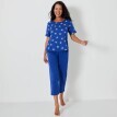 Pijamale cu pantaloni 3/4 și imprimeu cu stele