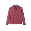 Hanorac călduros cu guler polo și broderie pe față