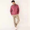 Hanorac călduros cu guler polo și broderie pe față