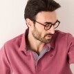Hanorac călduros cu guler polo și broderie pe față