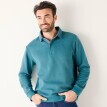 Hanorac călduros cu guler polo și broderie pe față